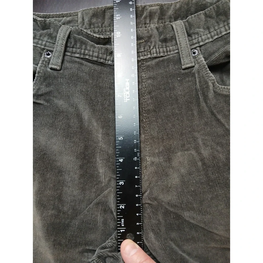 LeVi's Jeans‎ 29x33 Black Label Silver Tag Army Green Corduroy Distressed #437C